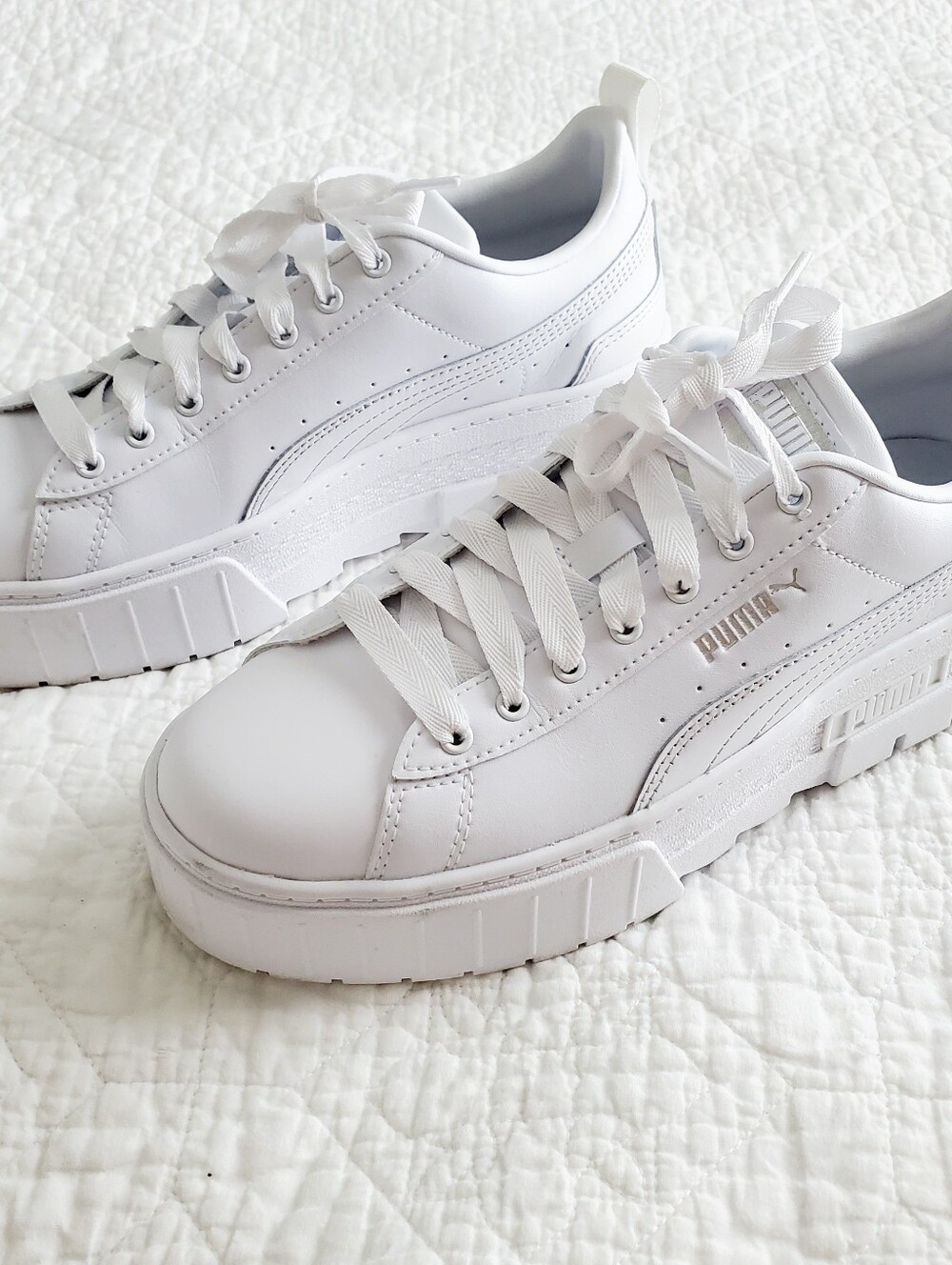 Puma Mayze Glow Sneakers in White and Metallic - Picture 6 of 13
